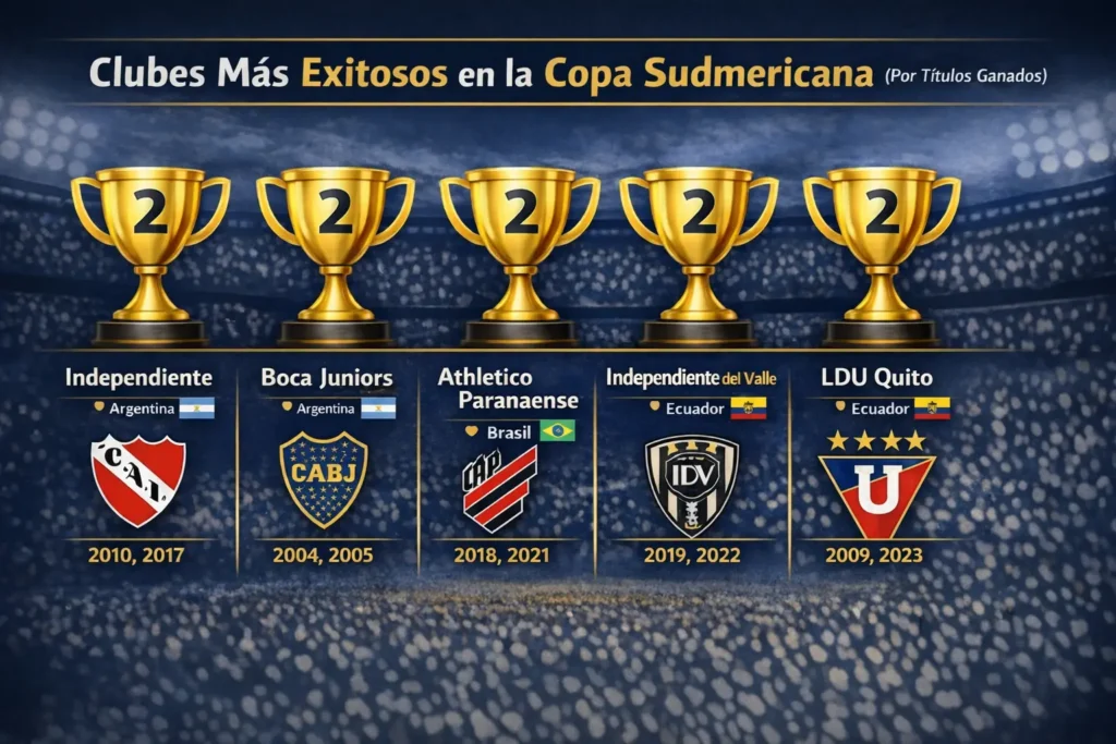 Ganadores y subcampeones de la Copa Sudamericana: historial completo año por año 2 Imagen de clubes destacados en la Copa Sudamericana