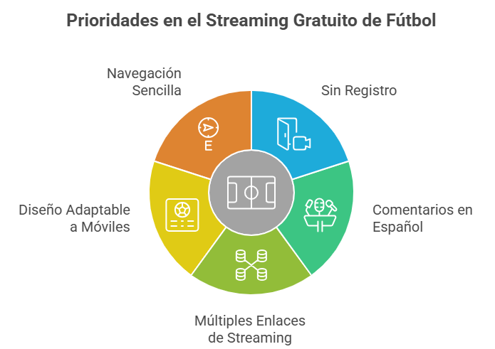 Infografía de prioridades en el streaming gratuito de fútbol