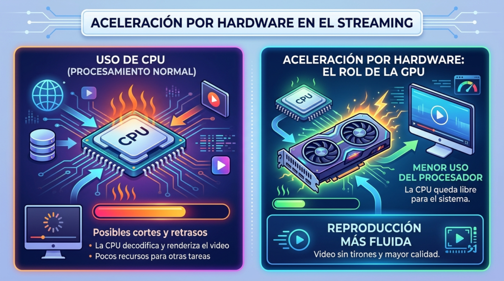 infografia para Aceleración de Hardware en Streaming