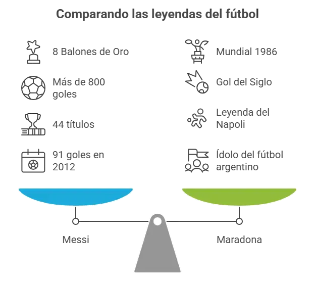 infografia para Comparando las leyendas del fútbol