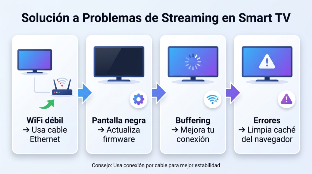 infografia para ¿Cómo Solucionar Problemas de Reproducción en Smart TV