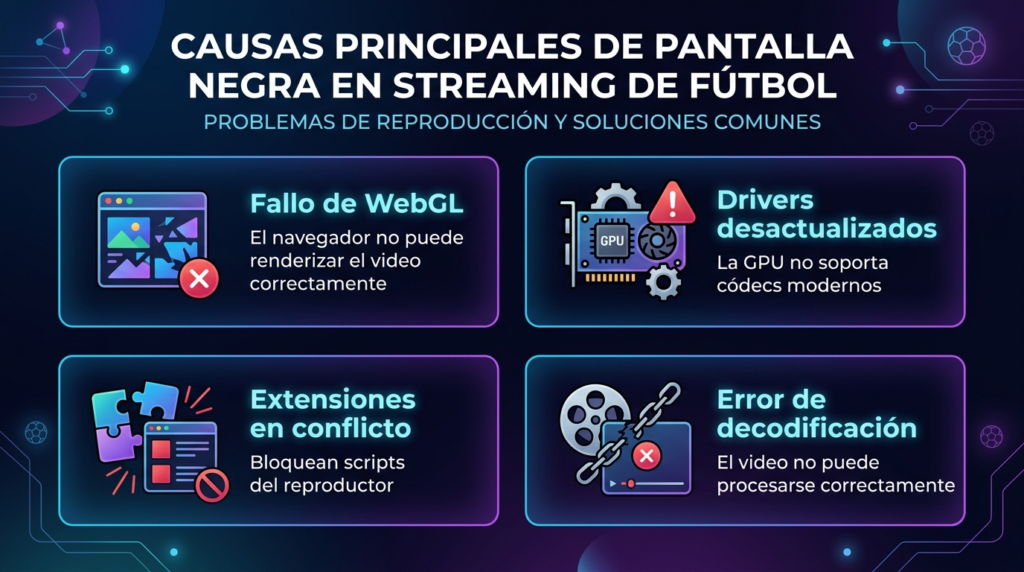 infografia para ¿Qué Causa la Pantalla Negra en Reproductores de Video