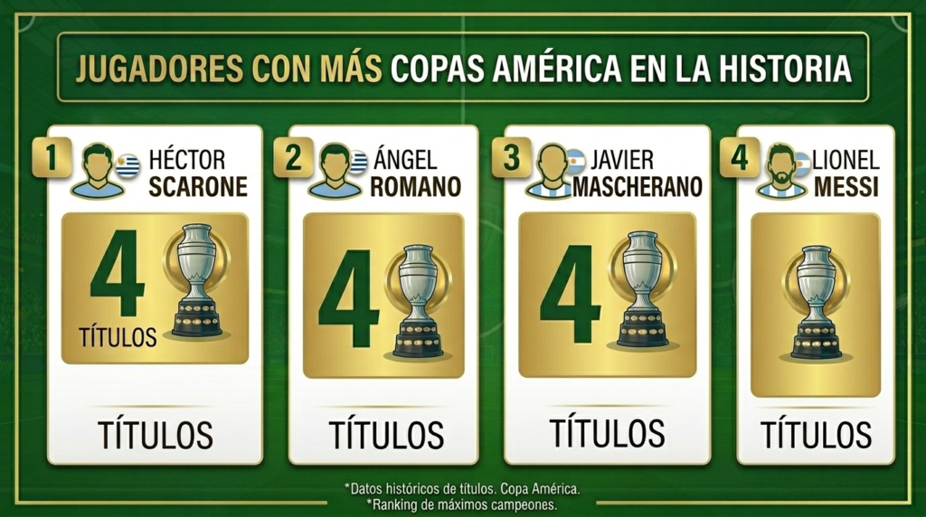 infografia para ¿Qué Jugador Ha Ganado Más Copas Américas