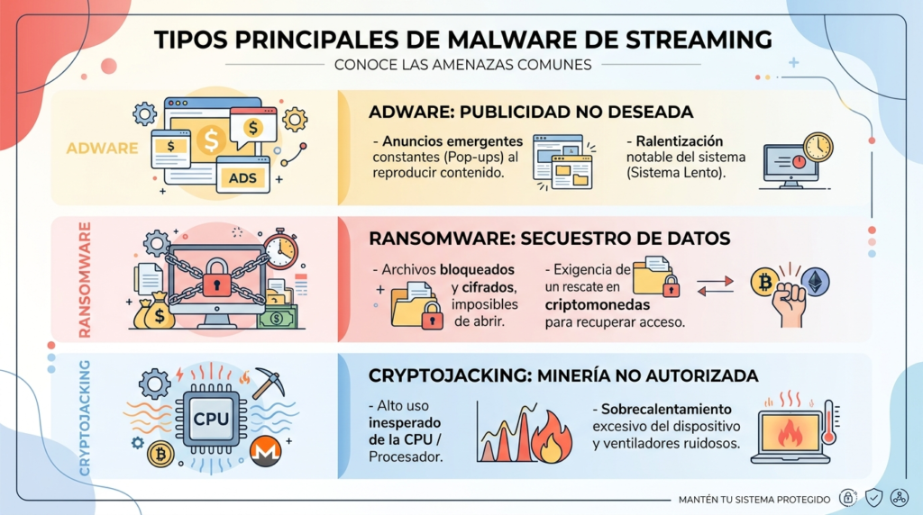 infografia para ¿Qué Tipos de Virus Amenazan a Usuarios de Streaming