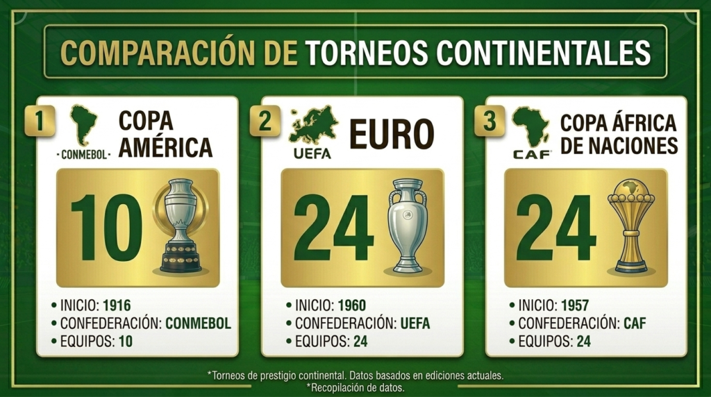 infogrfia about ¿Cómo Se Compara la Copa América con Otros Torneos Continentales